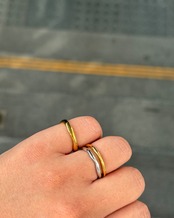 wavy stack ring S gold