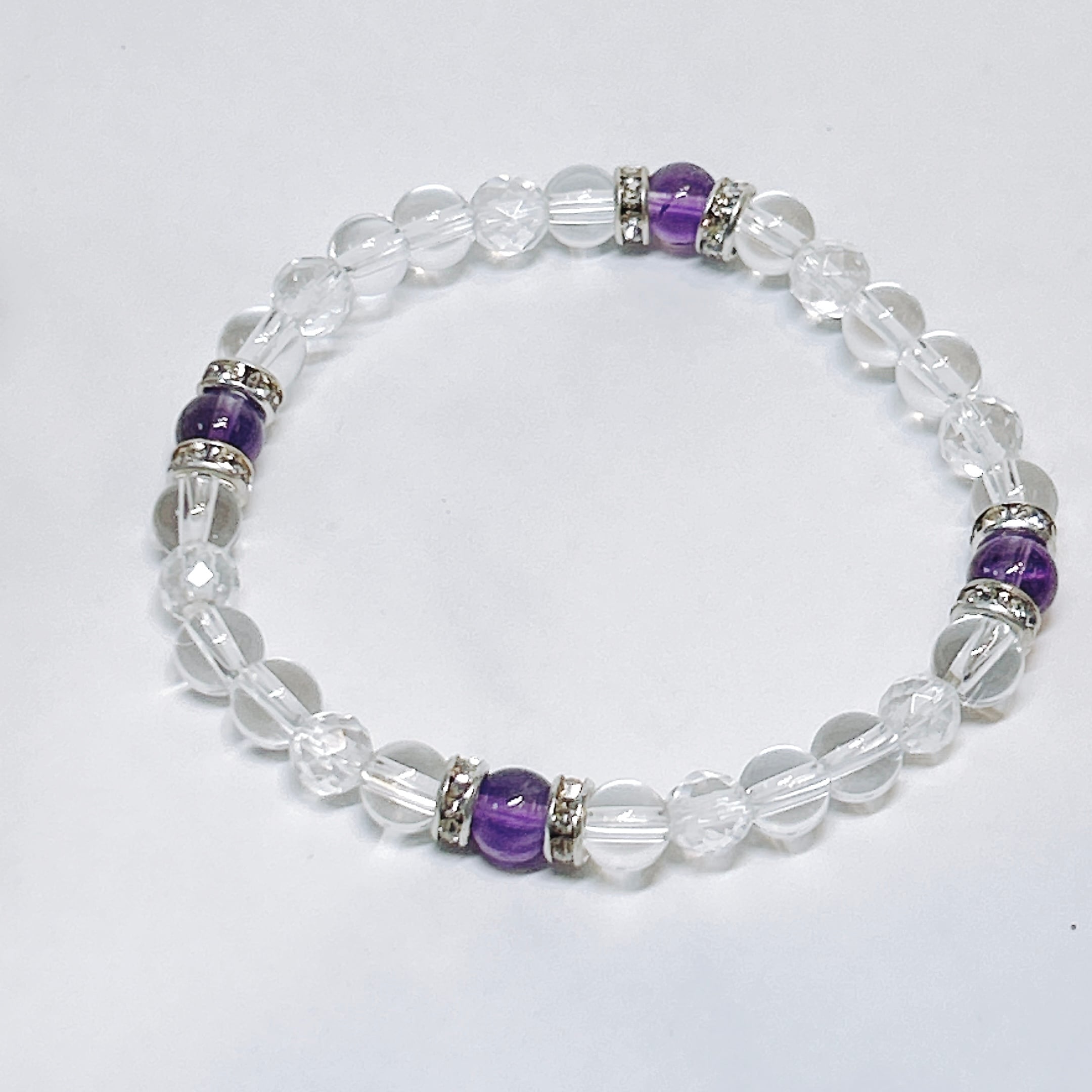 18121】アメシスト 2月誕生石 水晶 ブレスレット 天然石 オリジナル
