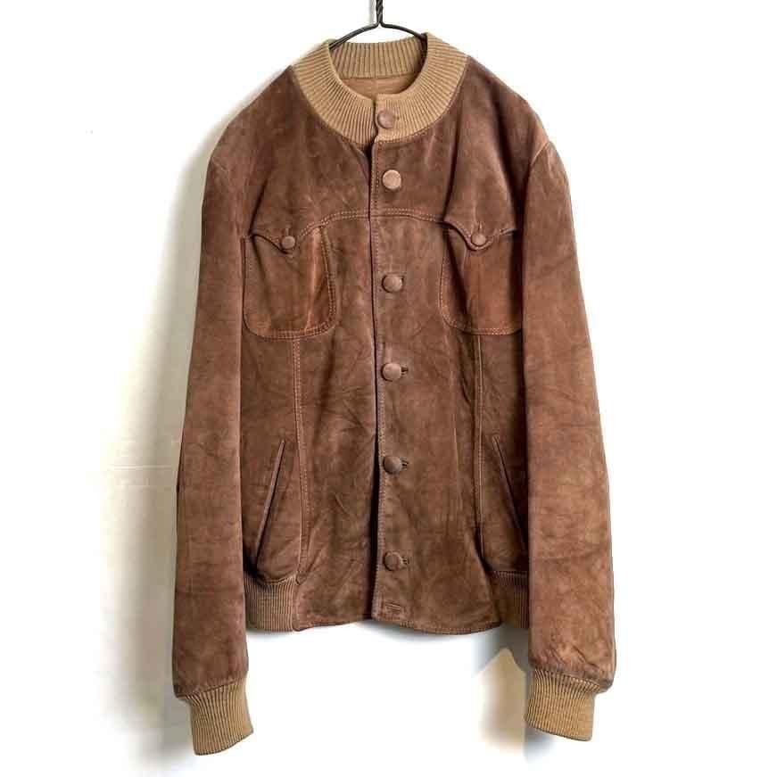Vintage suede leather jacket [1980s-] Vintage Knit Collar Suede