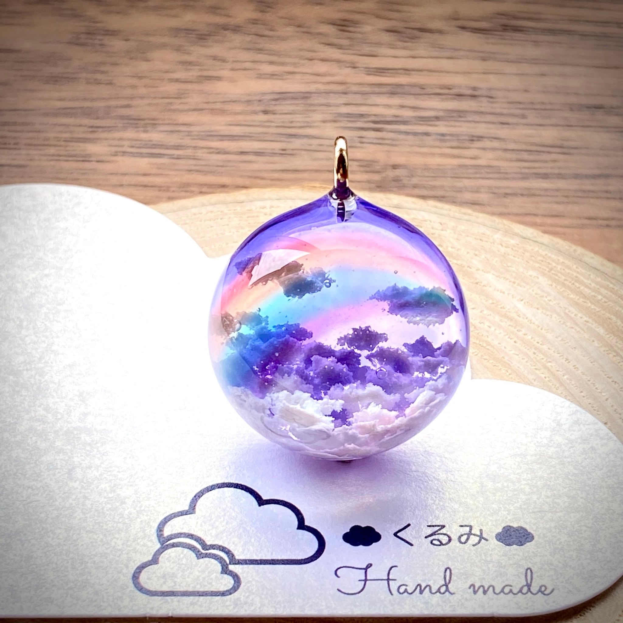 半球の雲レジン 夕暮れ空にかかる虹 F