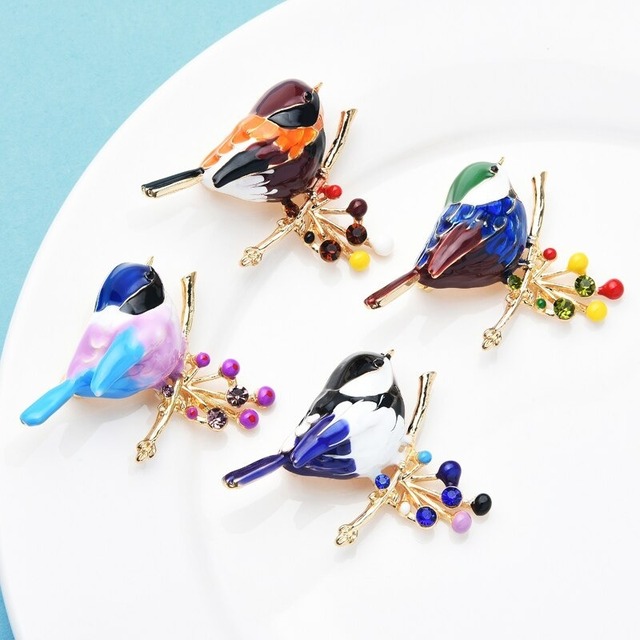 トリ ブローチ Gradient bird styleB【4種】