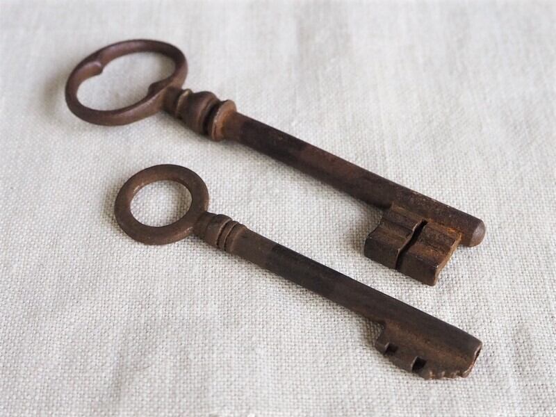 アイアン アンティークキー 鍵 2本セット フランス ブロカント 36025