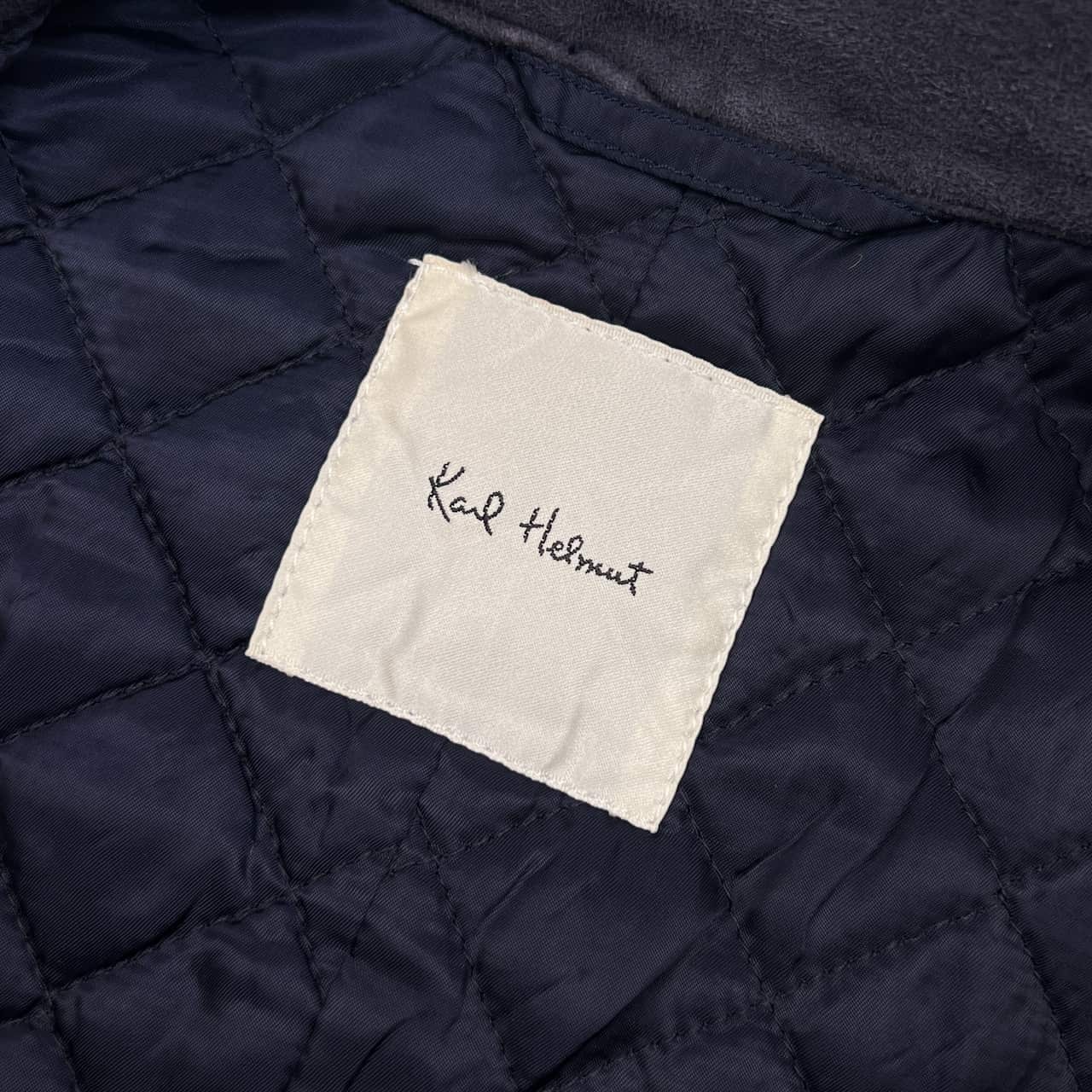 Karl Helmut カールヘルム 裏キルティング 中綿 エルボーパッチ チェック ステンカラー ジャケット /ブラウン系 メンズ 羊革