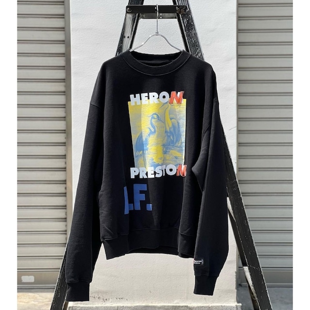 HERON PRESTON  CREWNECK OS A.F. AUTHORIZED   BLACK