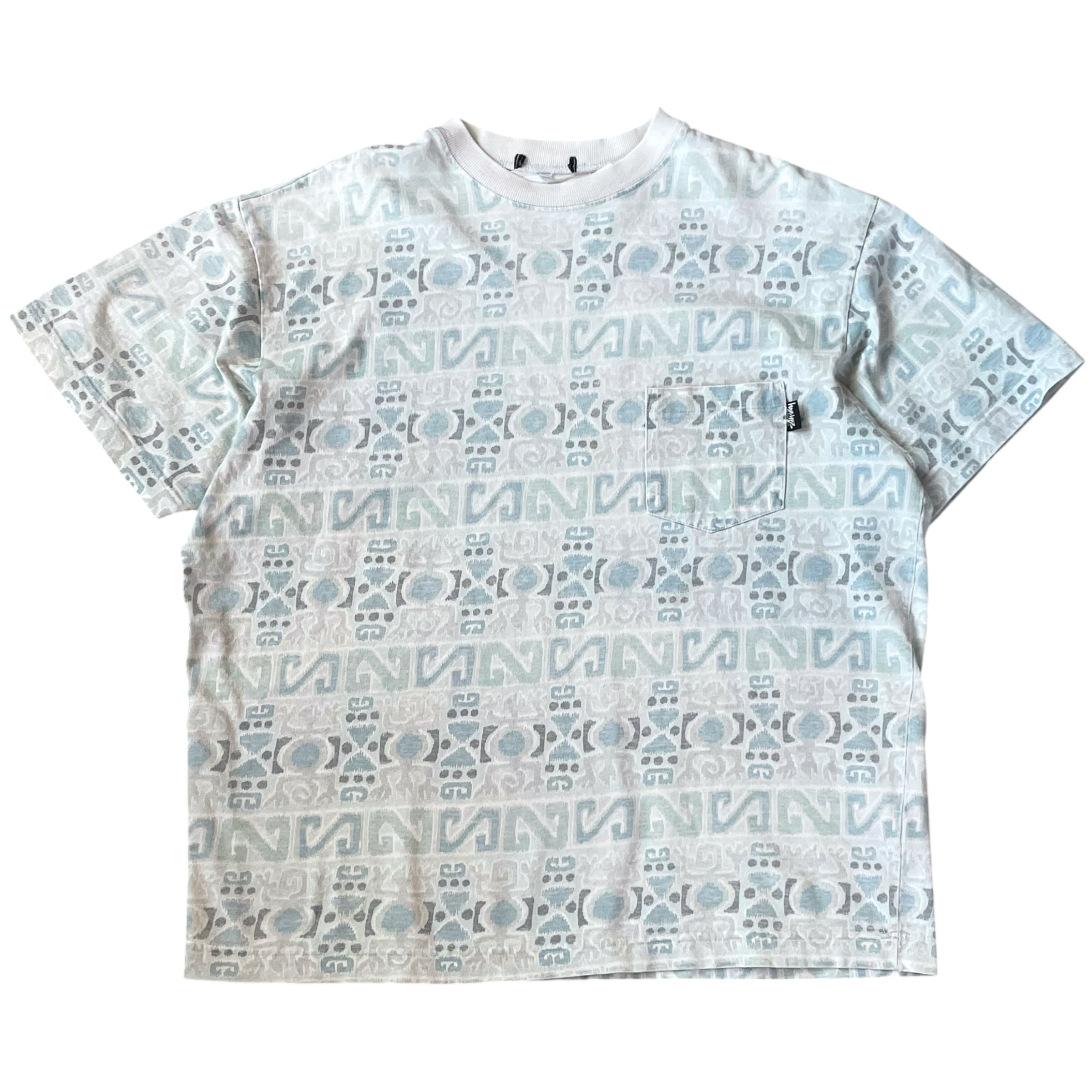80s~90s STUSSY "INKA" All over print T-shirt