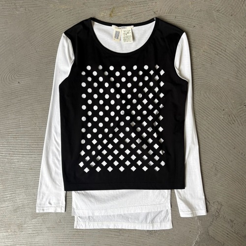 LIMI few / Perforated design long sleeve T-shirt