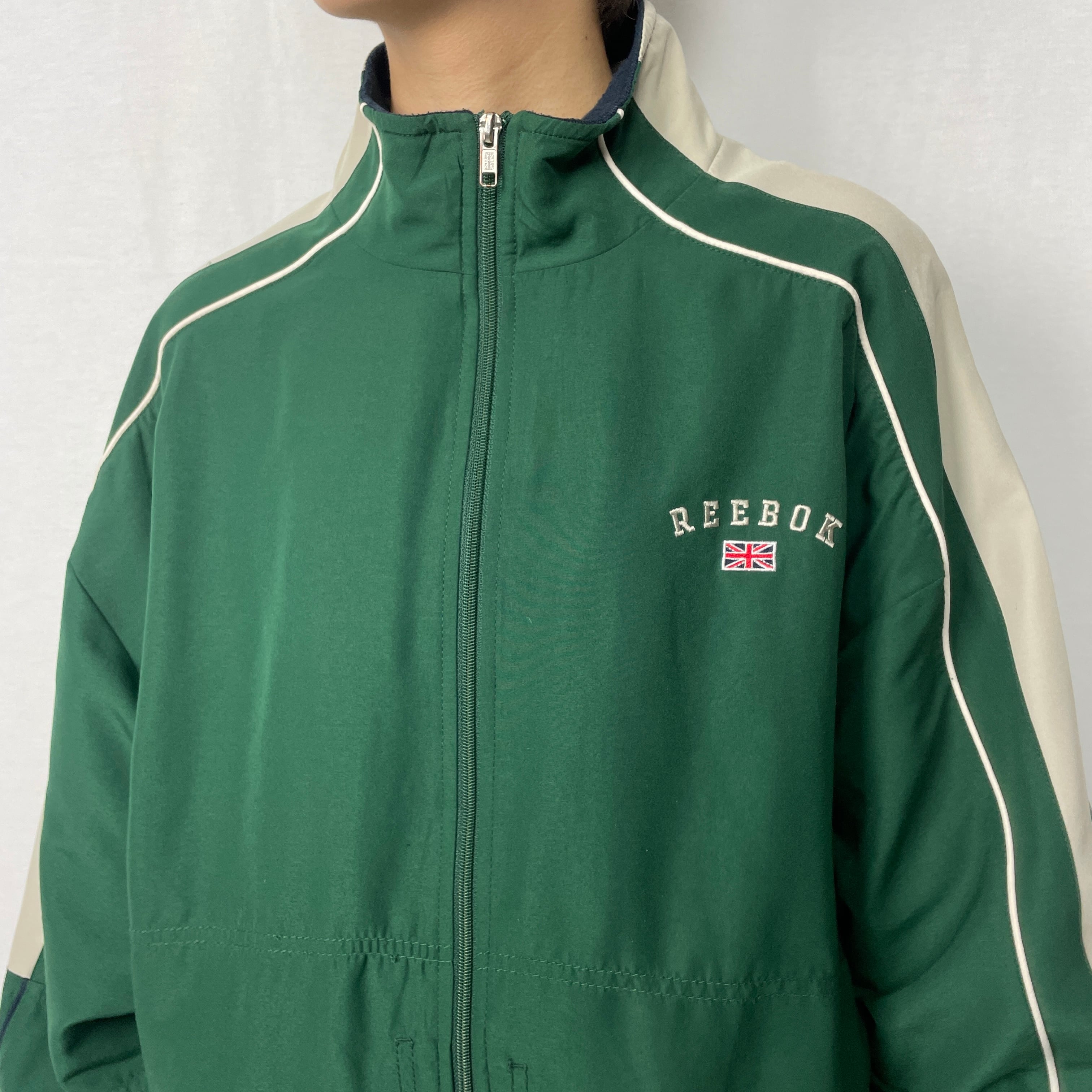 00年代 Reebok リーボック ロゴ刺繍 ポリエステル トラックジャケット