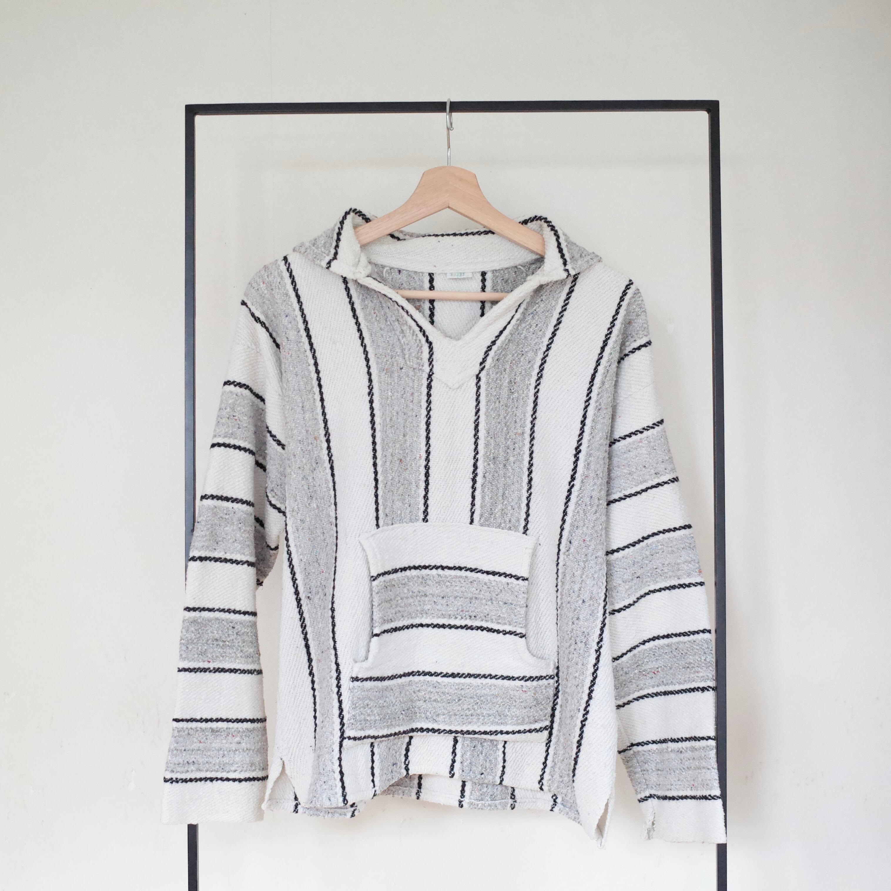 Mexican baja hoodie "white×grey"