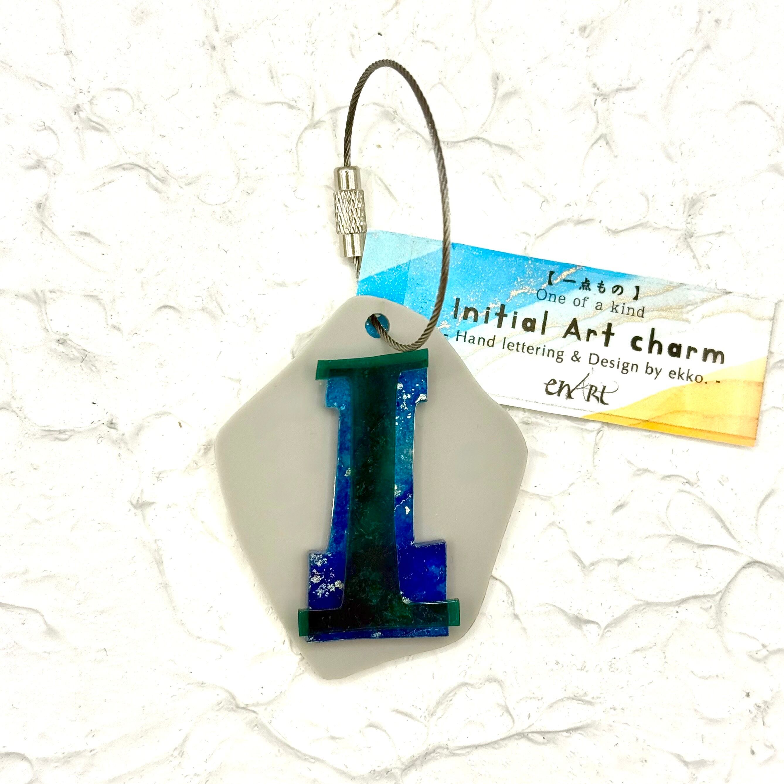 グロス♢イニシャルチャーム [ I ] Green × Blue × Gray