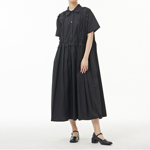 クラシカルフリルシャツワンピース◆3col R01504