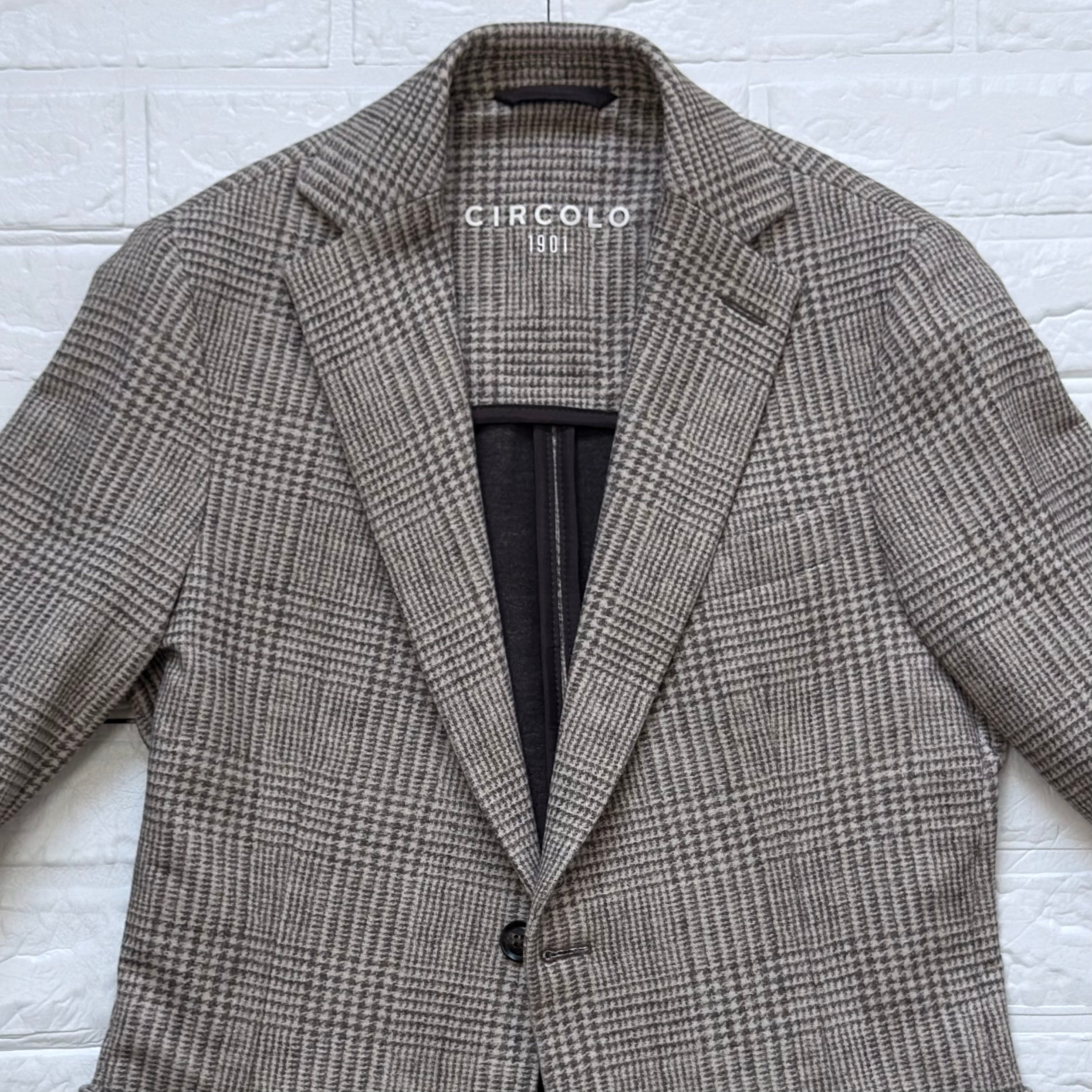 CIRCOLO1901 グレンチェック コットン ジャージージャケット ブラウン