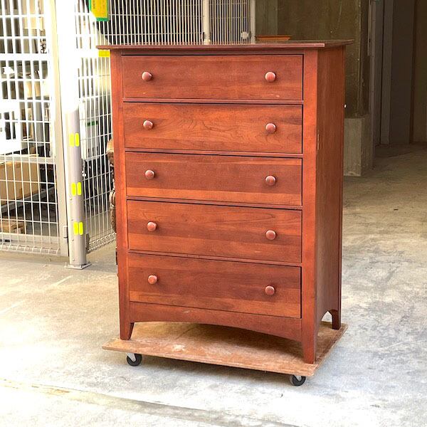 アンティーク レトロポップ 5段 ハイチェスト 昭和レトロ スペース