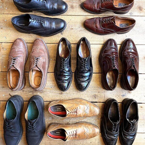 1点物◇フローシャイム茶ウィングチップ革靴レザーシューズ古着メンズ