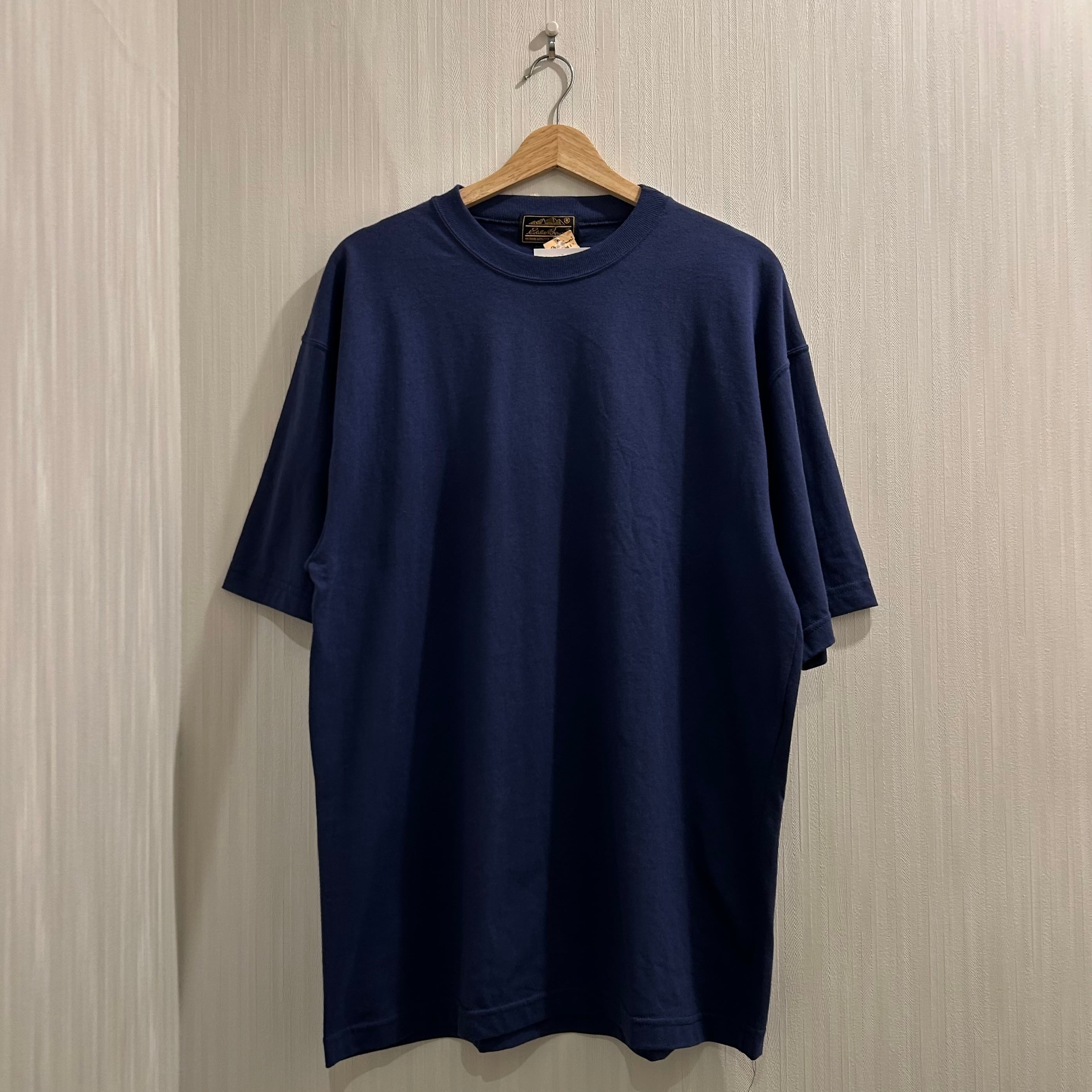 Dead Stock!! 1990s Eddie Bauer Blank T-shirt "Navy Purple"