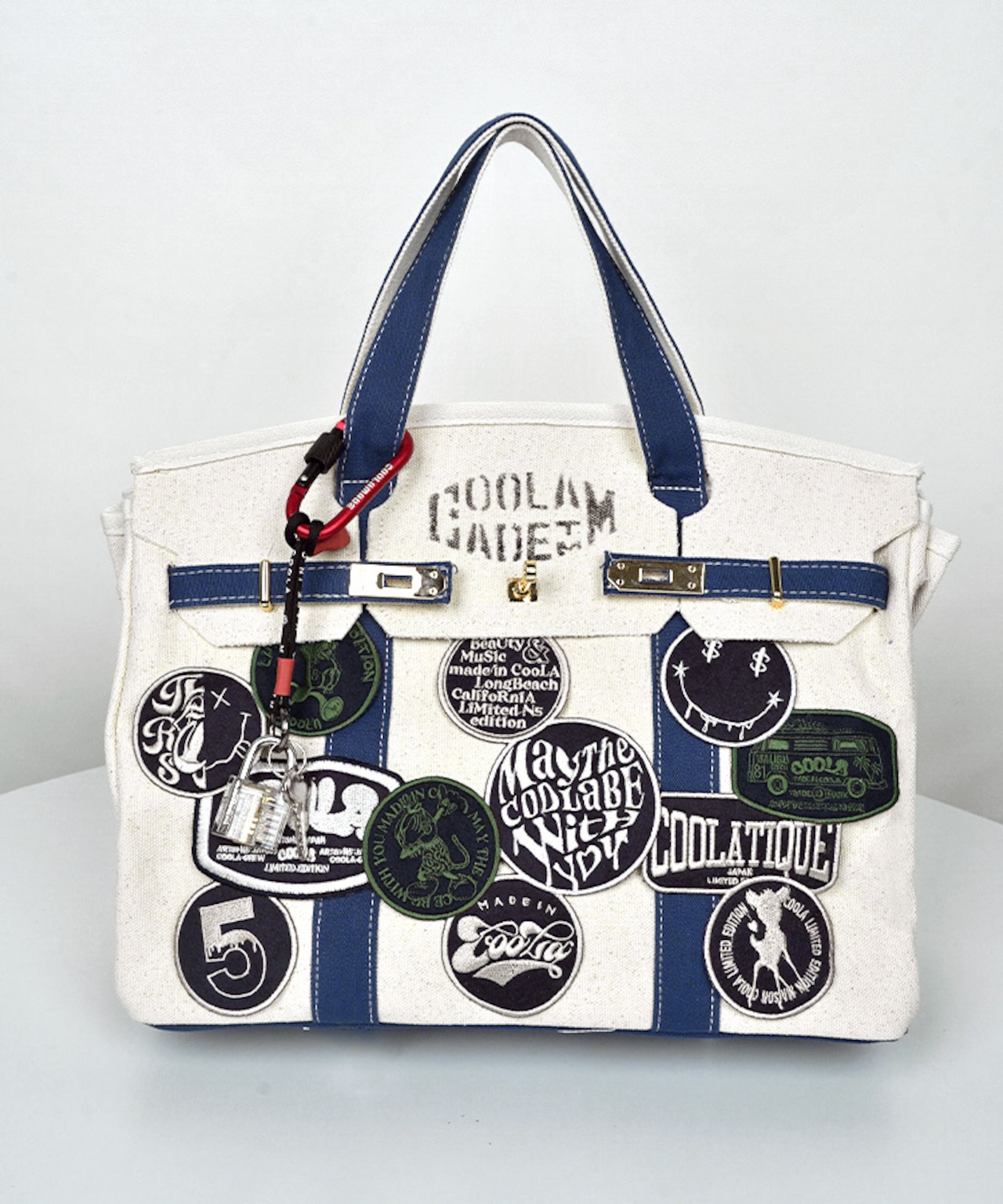 【直営限定ITEM】TYPE-A バイカラーワッペンターンロックハンドバッグ CQ-49510H
