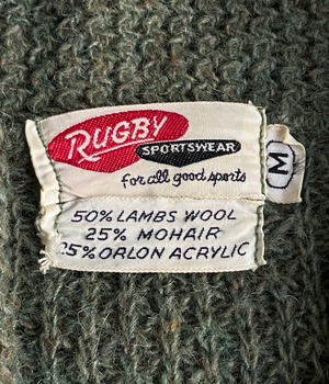 Vintage 60-70s Mohair Cardigan -Rugby sports wear-