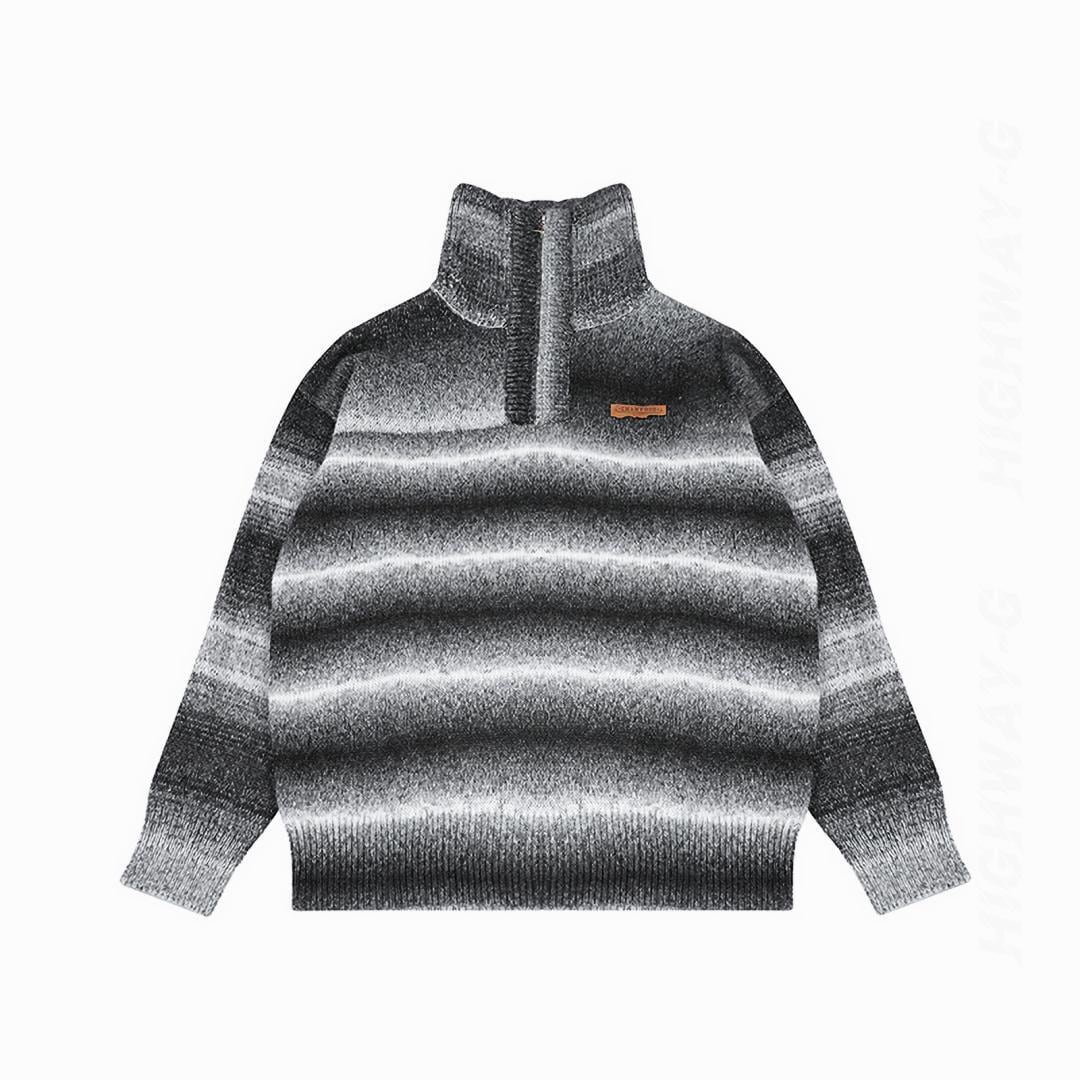 新商品 ] ストライプハーフジップアップセーター（全3色） / HWG1363