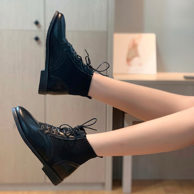 スタイルブーツオータムレッドショート薄手 靴 シューズ 秋物 部族の婦人靴57517183550