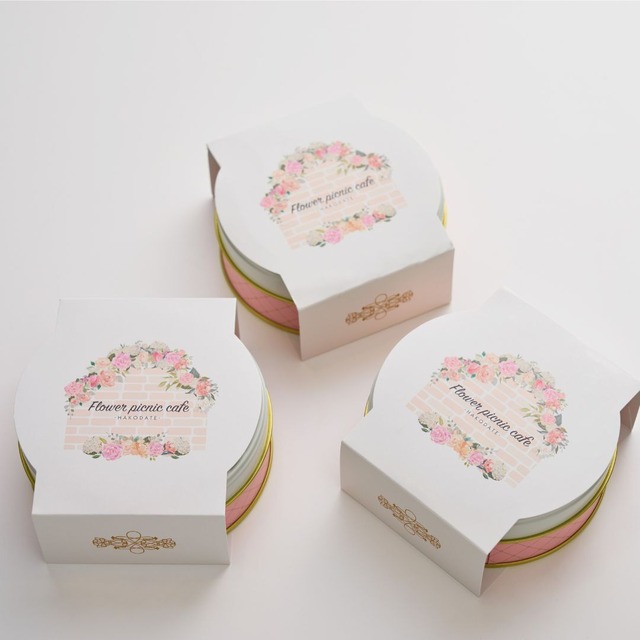 【バレンタインギフト】お花のぼうろ/いちご餡・チョコ餡　3缶セット「オリジナル紙袋3枚付」