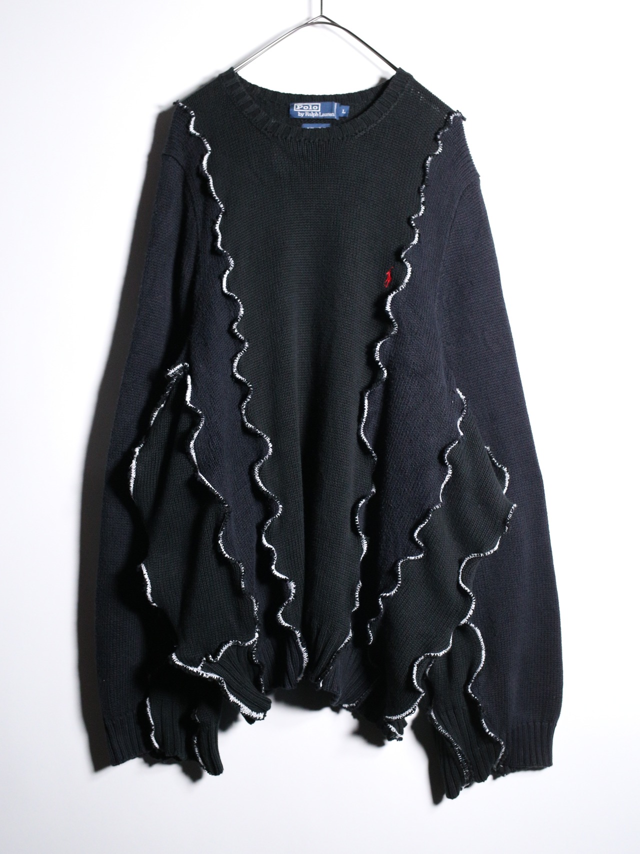 REMAKE / "Polo by Ralph Lauren" ウネウネ docking custom cotton knit - 7