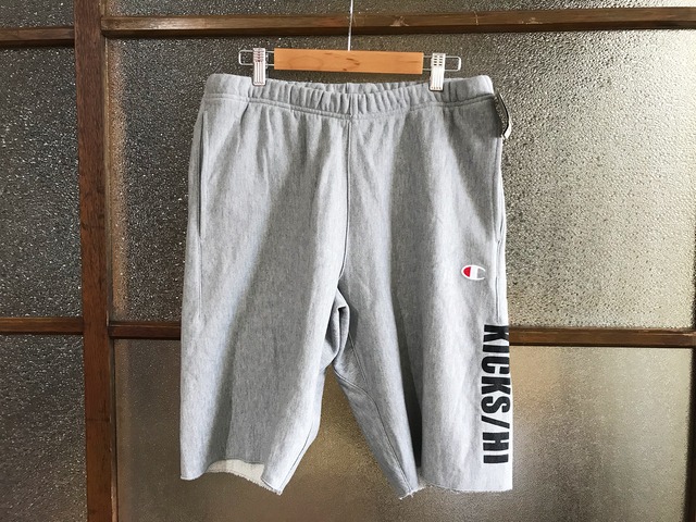 KICKS/HI "STANDARD LOGO" CHAMPION REVERSE WEAVE SHORT PANTS (HEATHER GREY)