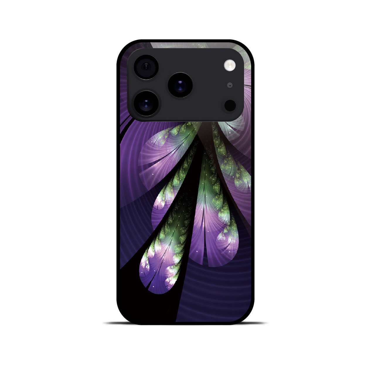 紫惑 - 和風 角丸型 強化ガラスiPhoneケース