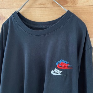 【NIKE】刺繍ロゴ Tシャツ 黒ボディに刺繍ロゴがカッコ良いTシャツ X-Large US古着 アメリカ古着