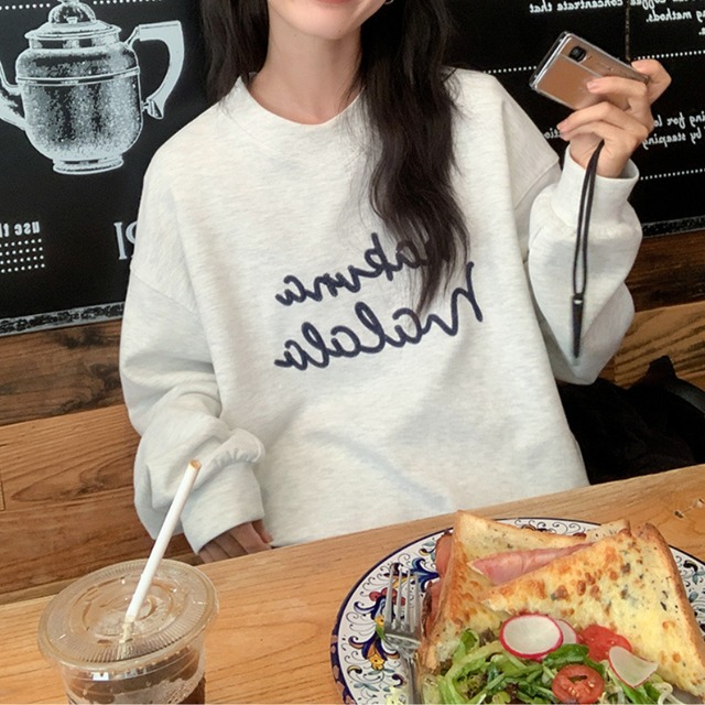 logo print sweatshirt　J00228
