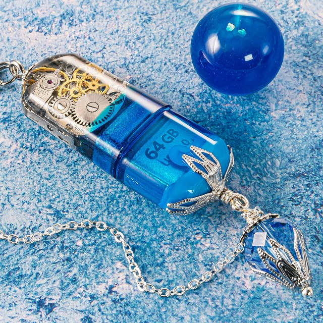 USBメモリ 機械式時計 ムーブメント 64GB USB3.0 Blue-B