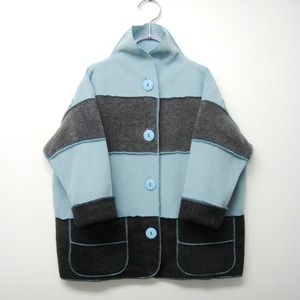 border fleece Blue☓Gray KFJ0004