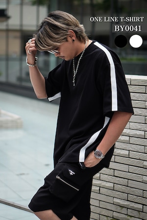 【BY0041】ONE LINE T-SHIRT【2COLOR】