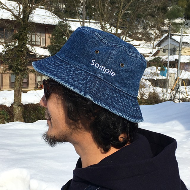 Sample デニムバケットハット インディゴ Flatworks