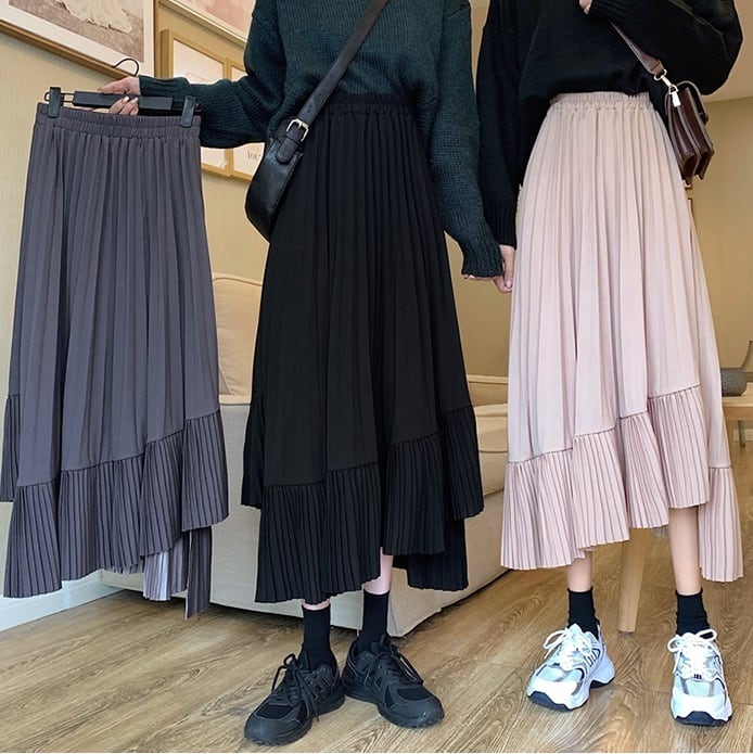送料無料】ロングスカート プリーツ アシンメトリー フレア 個性的 大人可愛い 無地 レディース ボトムス スカート ロング丈 ミモレ丈 女の子 グレー ブラック ベージュ 灰色 黒 可愛い オシャレ 春 秋 上品 エレガント ガーリー きれいめ 華やか 脚長 大人カワイイ ... 送料無料】ロングスカート プリーツ アシンメトリー フレア 個性的 大人可愛い 無地 レディース ボトムス スカート ロング丈 ミモレ丈 女の子 グレー ブラック ベージュ 灰色 黒 可愛い オシャレ 春 秋 上品 エレガント ガーリー きれいめ 華やか 脚長 大人カワイイ ...