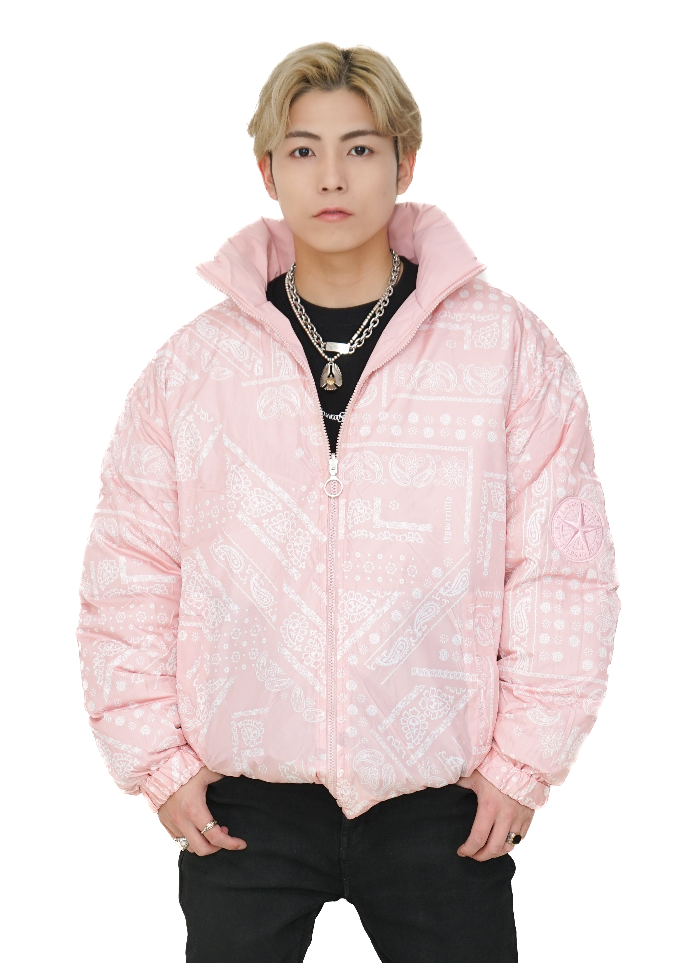 66.COLOR LABEL PUFFY JACKET【PINK】 | HOLLYWOOD STAR OFFICIAL powered by BASE