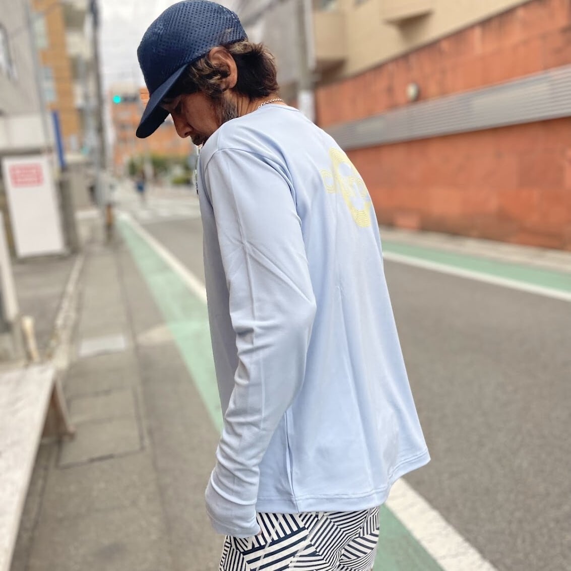 charbon / DRY SMOOTH LONG SLEEVE TEE(SAX) | 道がまっすぐ charbon / DRY SMOOTH LONG SLEEVE TEE(SAX) | 道がまっすぐ