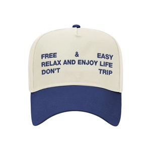 Free & Easy | Trifecta Two Tone 5 Panel Snapback Hat / Natural/Blue