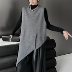 Irregular wool knit vest (ME203)