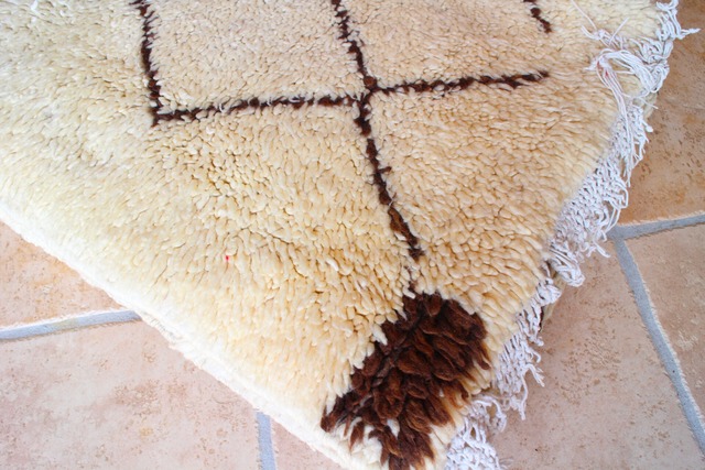 ビンテージ　ライトブラウンダイヤ柄ベニワレン　リビングサイズ 36