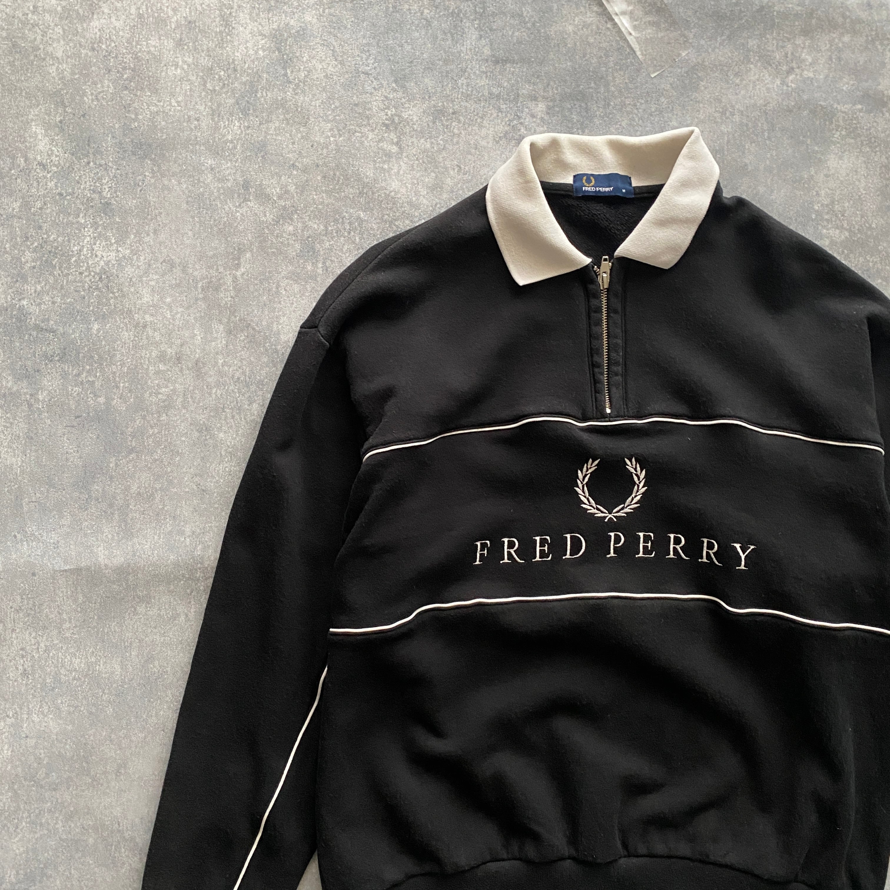 『希少サイズ』FRED PERRY トラックジャケット　刺繍ロゴ　ブルー　XL
