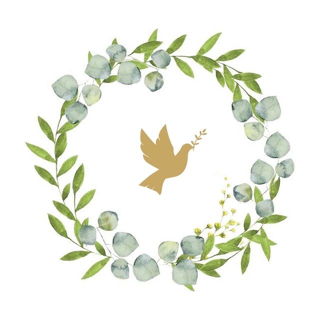 2024春夏【Paperproducts Design】バラ売り2枚 ランチサイズ ペーパーナプキン Dove Wreath ホワイト