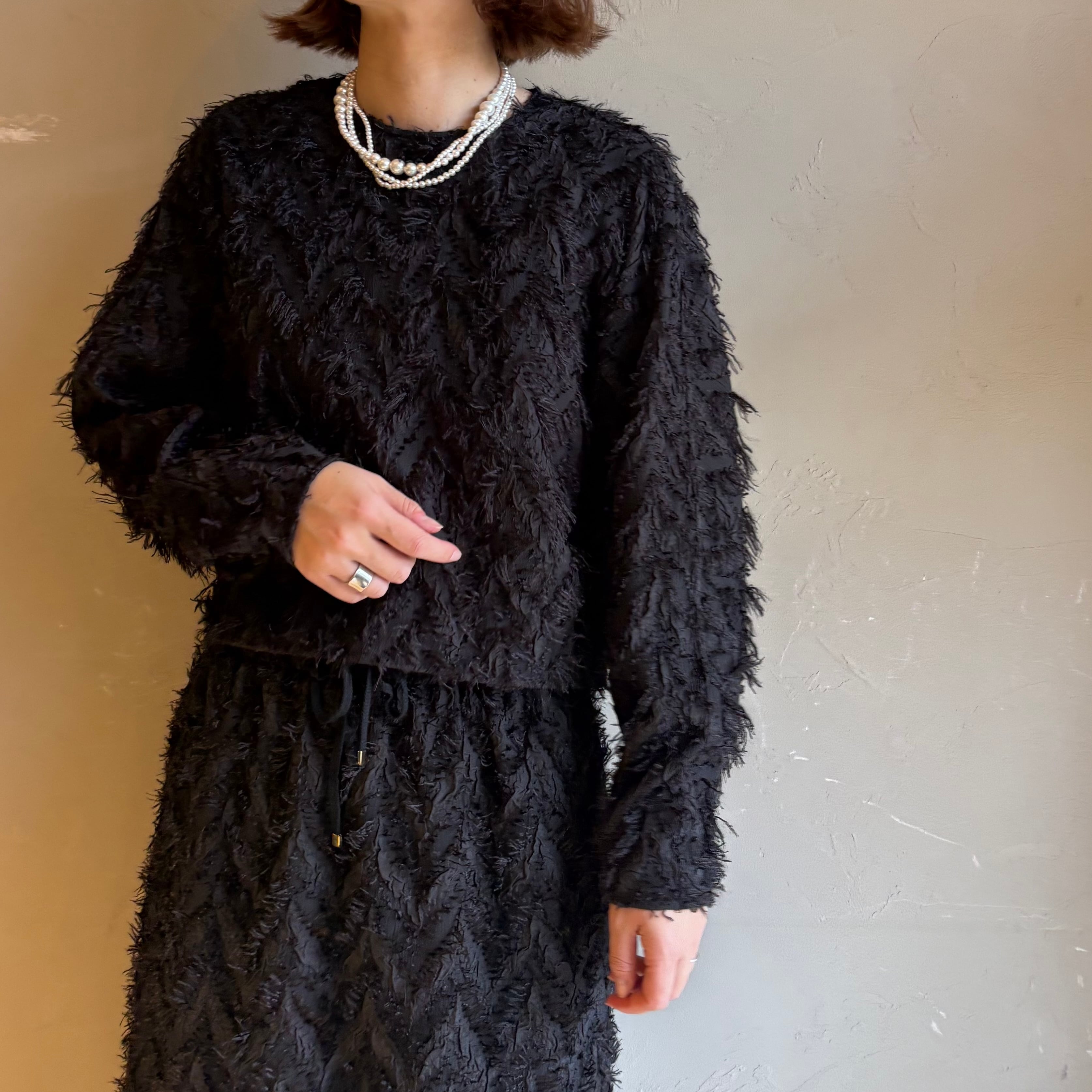 【 PASSIONE 】フリンジジャガードトップス