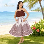 フラダンス 衣装 ALOHA FABRICS アロハファブリック ツーピース セットアップ 上下セット ブラウン系 無地 シンプル ハワイアンプリント ハワイアン アロハ フラ ダンス レッスン 練習 ハワイアンダンス 茶 白 赤茶 ホワイト系 レッド系 シングル スカート フレア 華やか かわいい おしゃれ 上品 大人っぽい