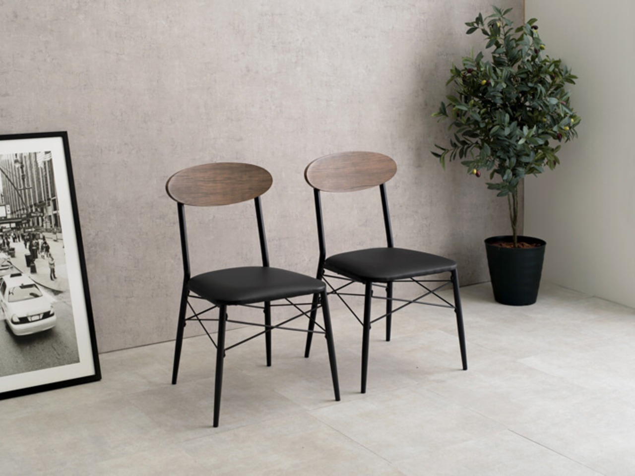 【7月下旬入荷予定】【60×60】カフェテーブル3点セット【角型】【ライトブラウン/ブラック】・画像6