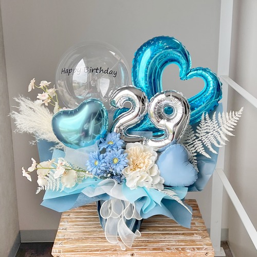【3日以内発送】文字入れ無料　バルーンフラワー　C503 結婚祝い　誕生日　周年祝い　開店祝い　バルーンギフト　バルーン