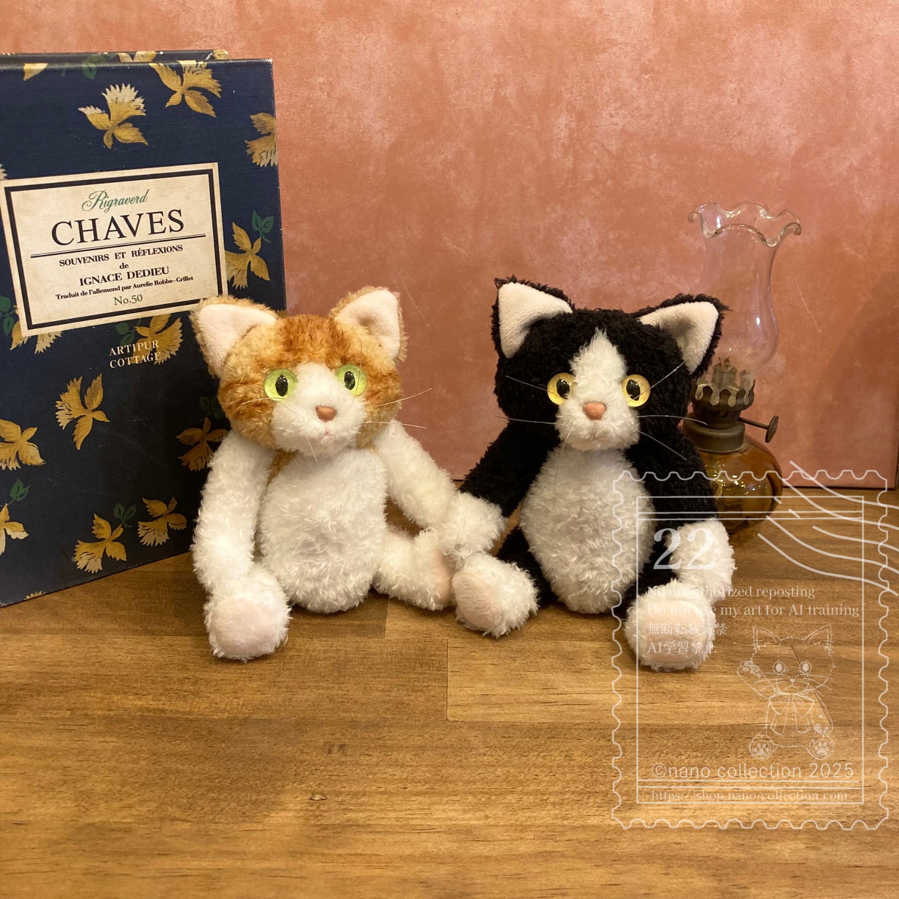 雑貨282／難有り：ヴィクトリアンキャット 猫人形 ドール 雑貨282／難