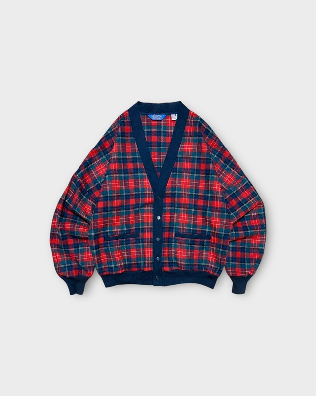 【VINTAGE】1980’s “Pendleton” Wool Check Cardigan MADE IN USA