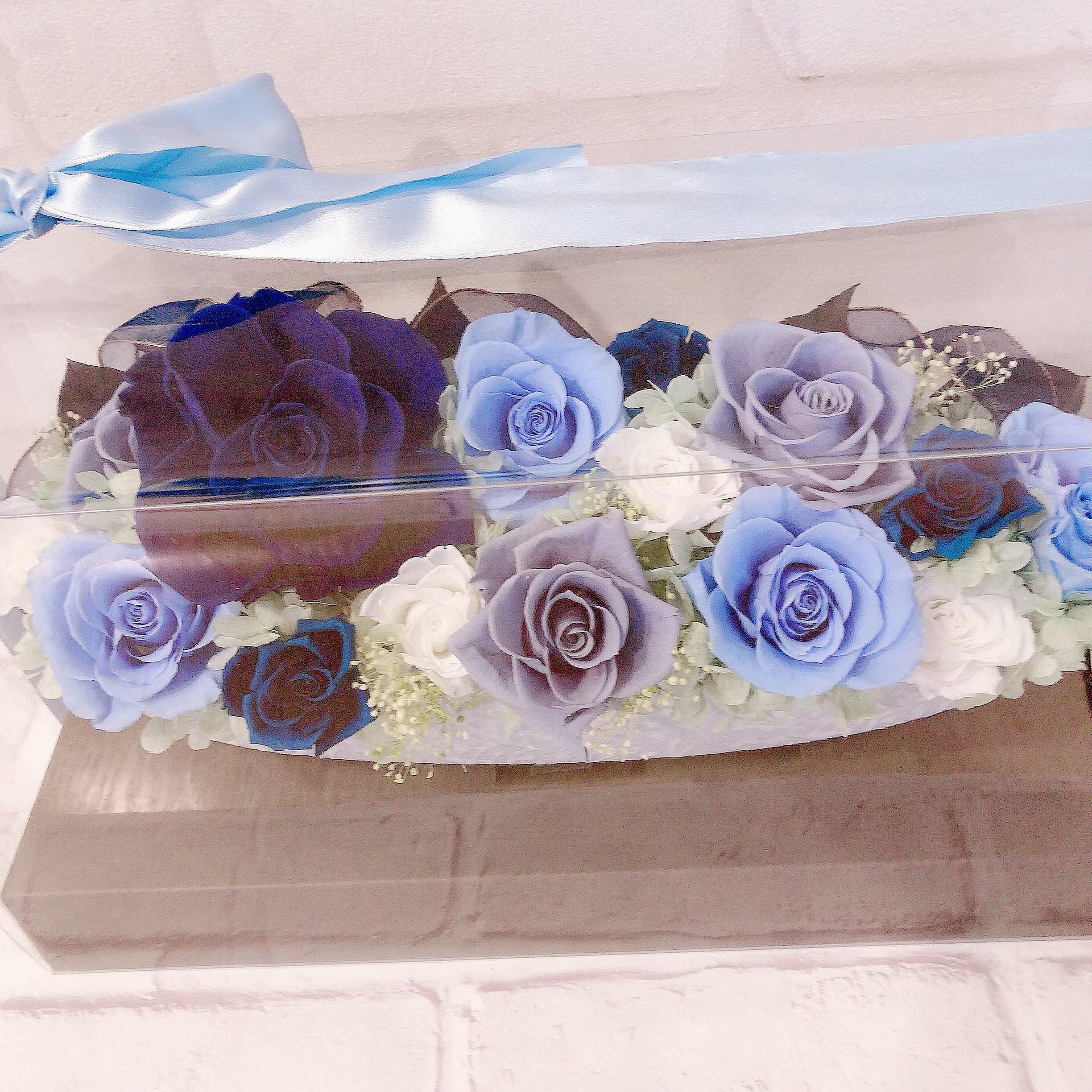 Fleur d'ange】各種ご贈答に・プリザーブドフラワーギフト横長アレンジ