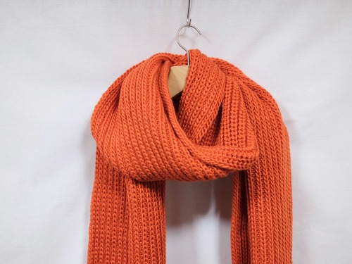 LENO “ CHUNKY KNIT SCARF “ ORANGE