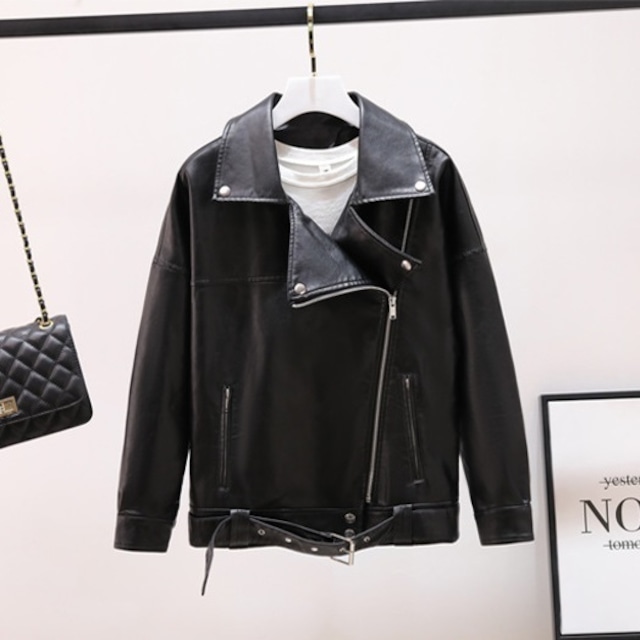 エコレザー ライダースジャケット ブラック JK00079