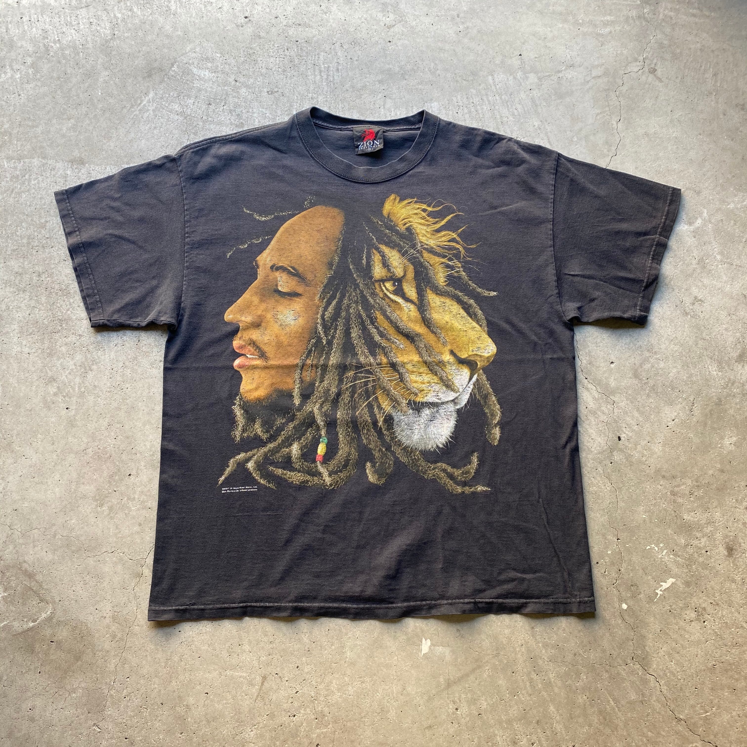 ZION BOB MARLEY ボブマーリー ライオン プリントTシャツ アーティスト